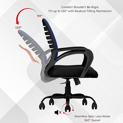 Oggon Irish mid back mesh chair seat cushion and edge detail