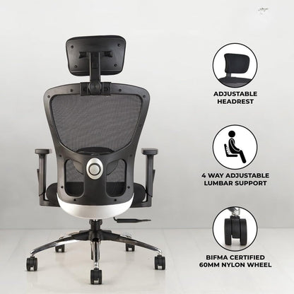 Oggon Victoria ergonomic chair with cushioned seat for eight to ten hour work days