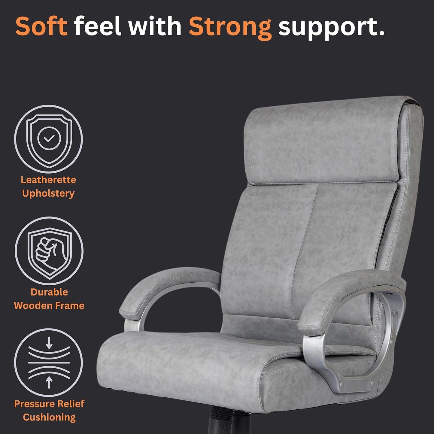 Oggon Rios High Back Executive Leatherette Office Chair