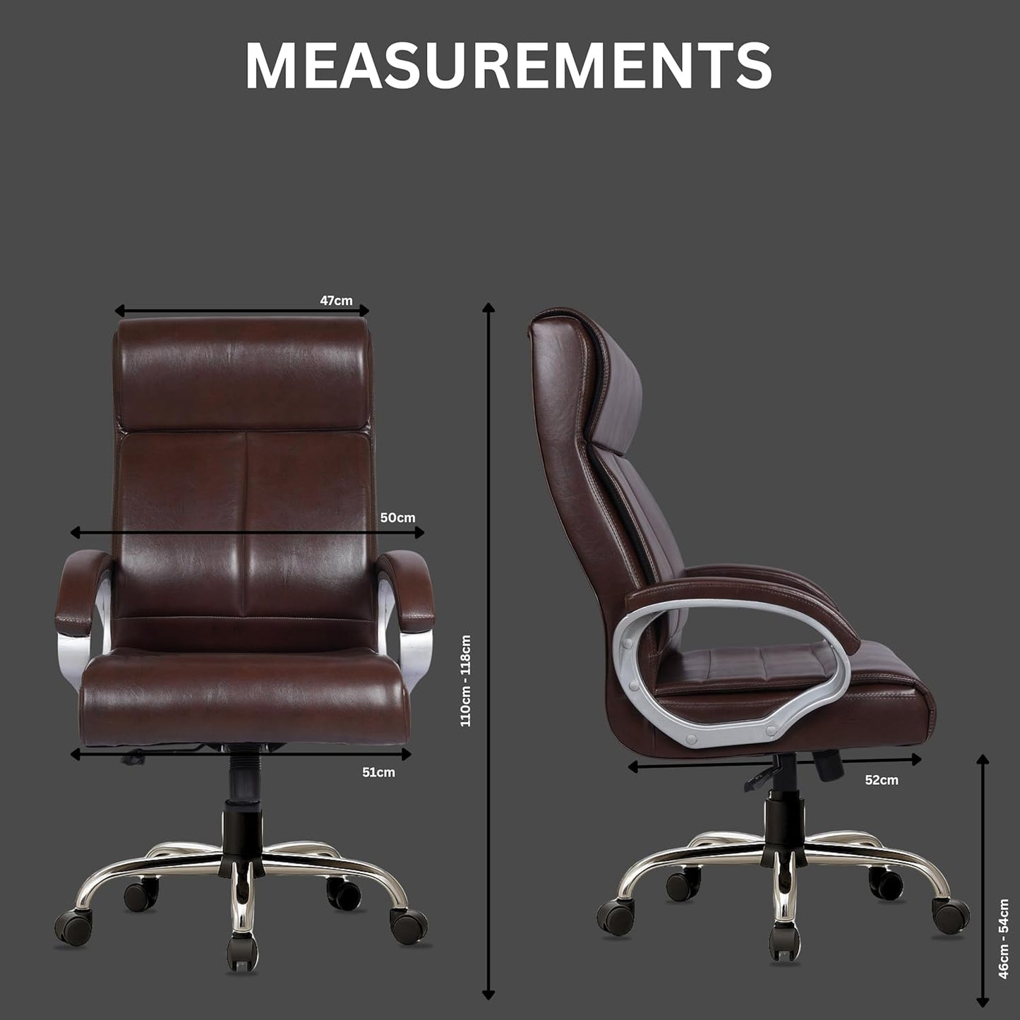 Oggon Rios High Back Executive Leatherette Office Chair