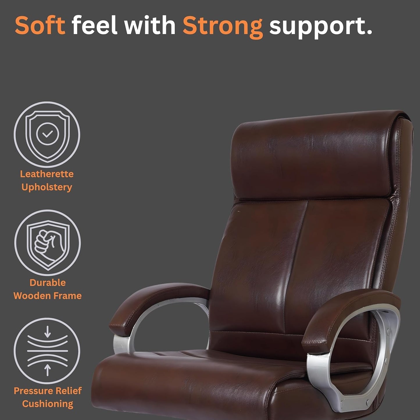 Oggon Rios High Back Executive Leatherette Office Chair